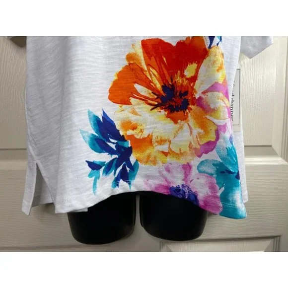 Alfred Dunner Knit Top Womens Size Petite Extra Large PXL Short Sleeve White NWT - Picture 4 of 11